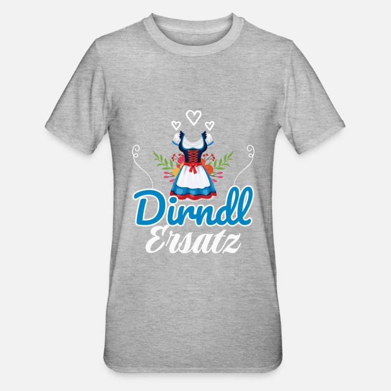 Dirndl Ersatz - Unisex Polycotton T-Shirt - Grau meliert