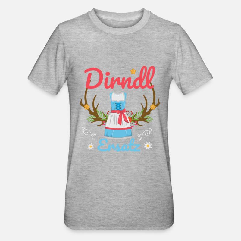 Dirndl Ersatz - Unisex Polycotton T-Shirt - Grau meliert