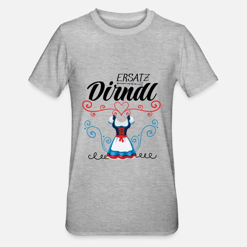 Dirndl Ersatz - Unisex Polycotton T-Shirt - Grau meliert