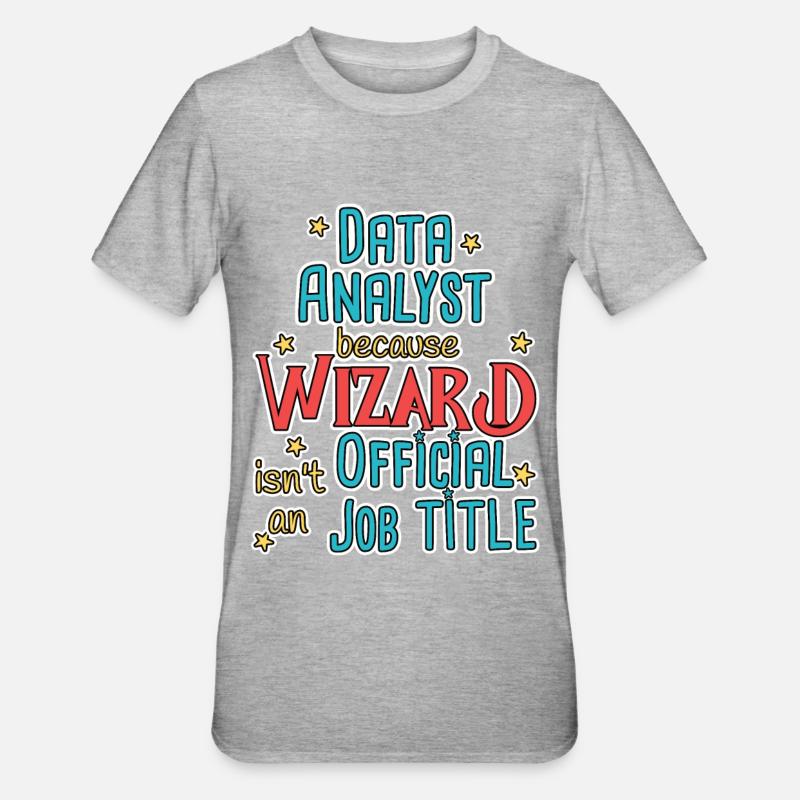 Data Analyst Wizard - Unisex Polycotton T-Shirt - heather grey