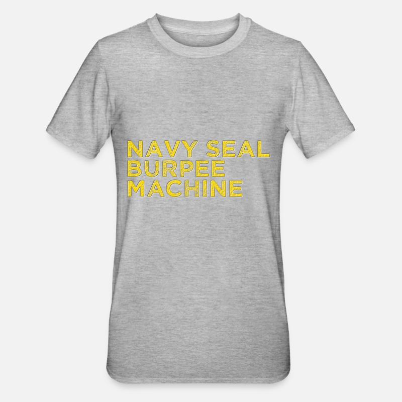 Navy Seal Burpee Machine - Unisex Polycotton T-Shirt - heather grey