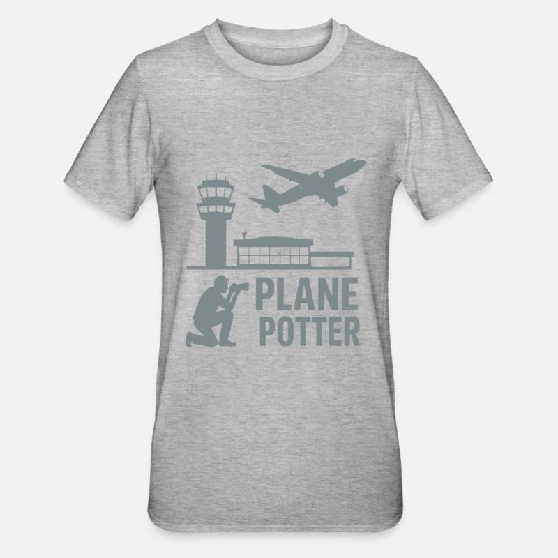 Avion – Conception d’observateurs d’aéronefs - T-shirt polycoton Unisexe - gris chiné