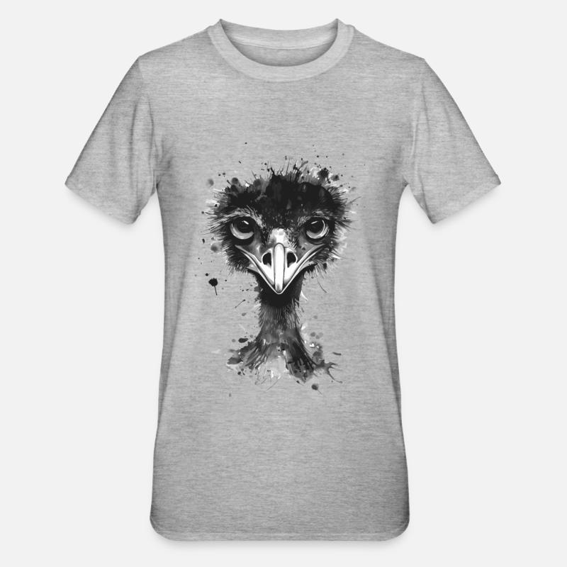 Émeu - T-shirt polycoton Unisexe - gris chiné