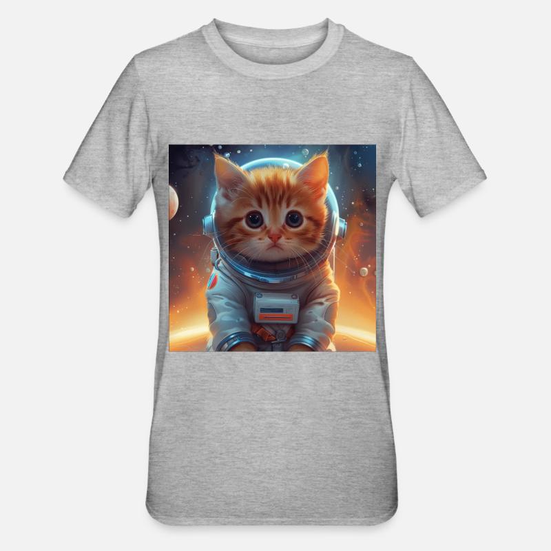 Chat - T-shirt polycoton Unisexe - gris chiné