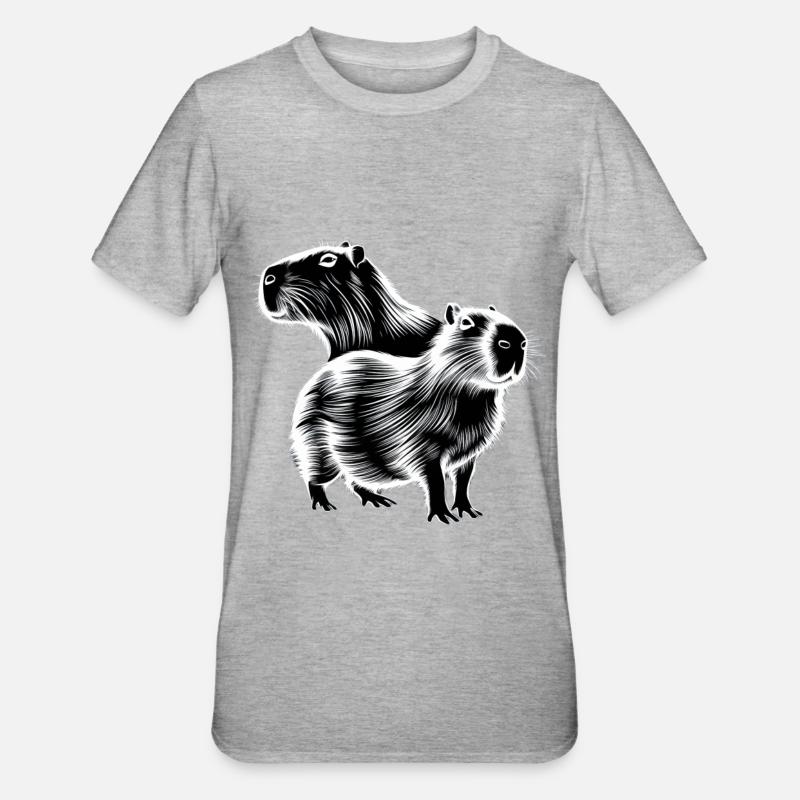 Capybara - T-shirt polycoton Unisexe - gris chiné