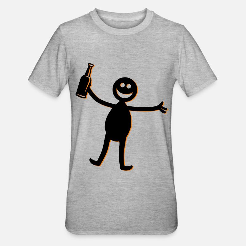 Bier Party Silhouette - Unisex Polycotton T-Shirt - Grau meliert