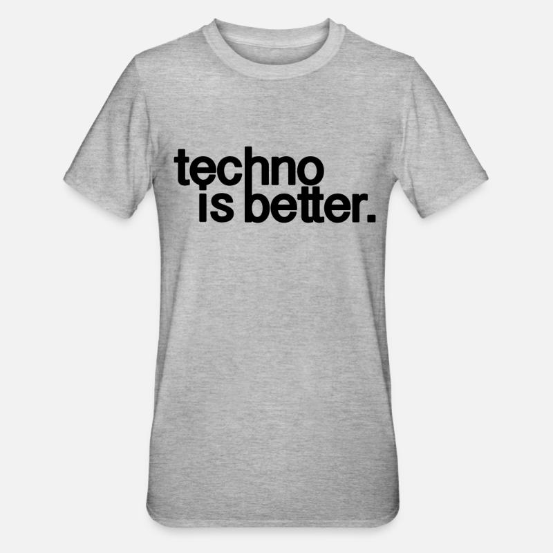 techno c'est mieux logo - T-shirt polycoton Unisexe - gris chiné