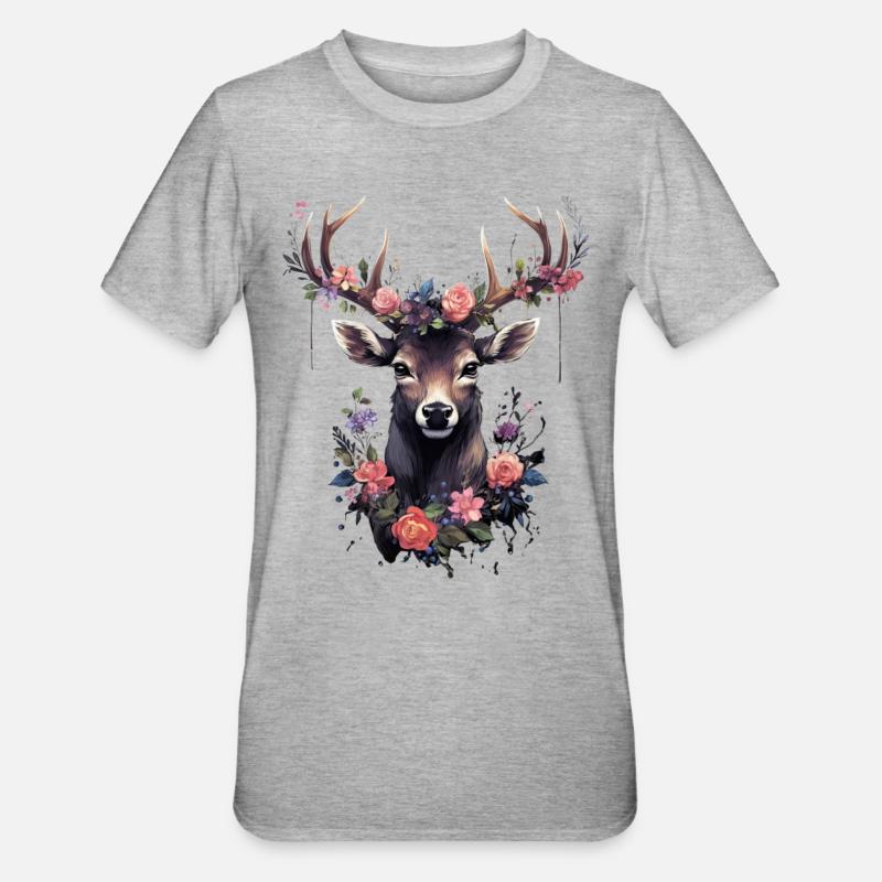 Replacement dirndl deer antlers deer - Unisex Polycotton T-Shirt - heather grey