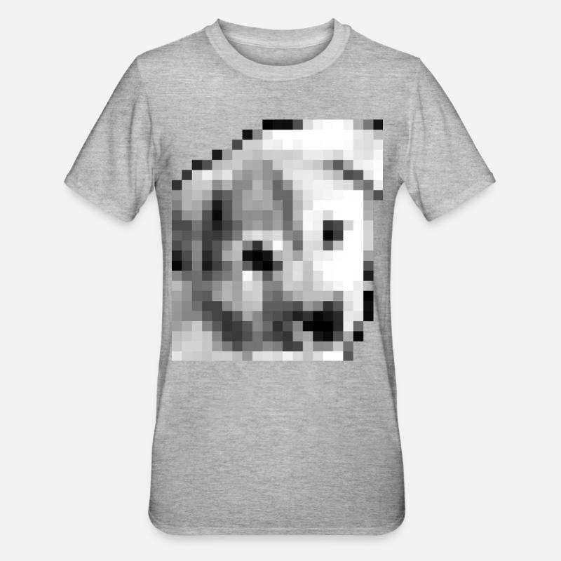 Pixel Jindo chiot - T-shirt polycoton Unisexe - gris chiné