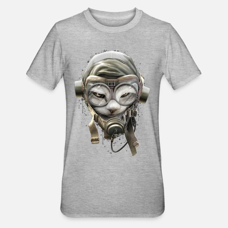 PILOTCAT (éclaboussures) - T-shirt polycoton Unisexe - gris chiné