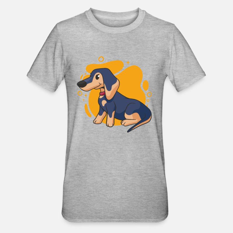 teckel - T-shirt polycoton Unisexe - gris chiné