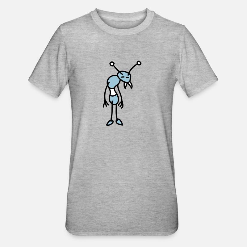 sad_bug_3c - Unisex Polycotton T-Shirt - heather grey