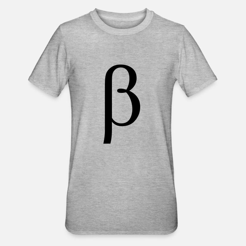 beta græske bogstav - Unisex polycotton T-shirt - grå meleret