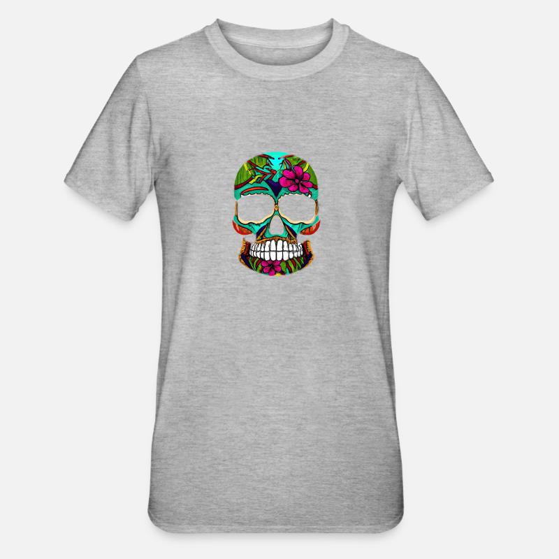 Skill Mexiko - Unisex Polycotton T-Shirt - Grau meliert