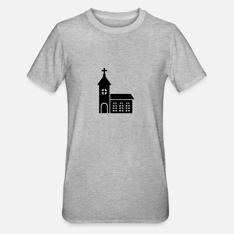 Kirche - Unisex Polycotton T-Shirt - Grau meliert