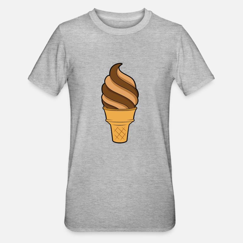 Softeis Eiscreme - Unisex Polycotton T-Shirt - Grau meliert