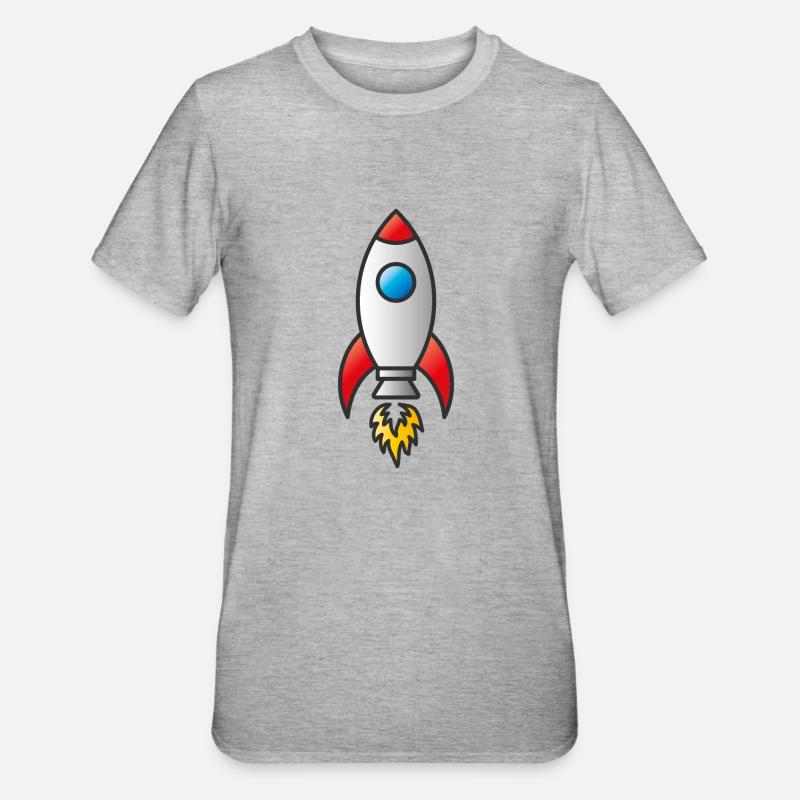Fusée spatiale - T-shirt polycoton Unisexe - gris chiné