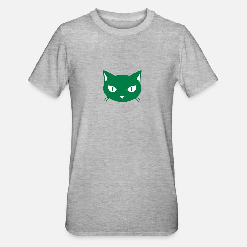 cat - kitty - katze - chat - T-shirt polycoton Unisexe - gris chiné