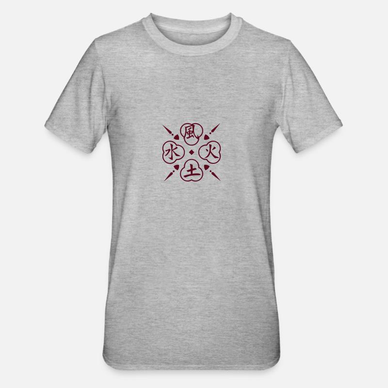 Vier Elemente / 4 elements (1c) - Unisex Polycotton T-Shirt - heather grey
