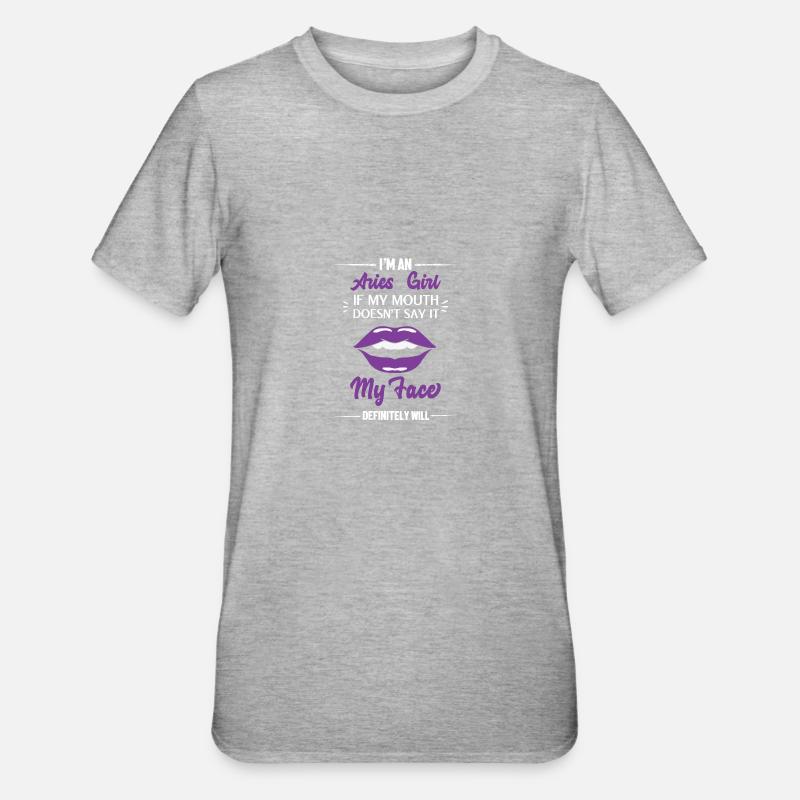 Sternzeichen Widder - Unisex Polycotton T-Shirt - Grau meliert