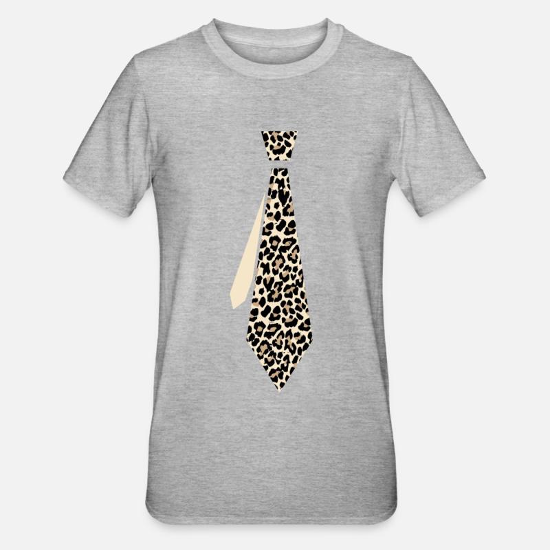 Tie Leopard - Unisex Polycotton T-Shirt - heather grey