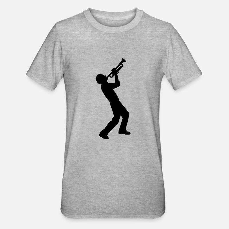 Trompete - Unisex Polycotton T-Shirt - Grau meliert
