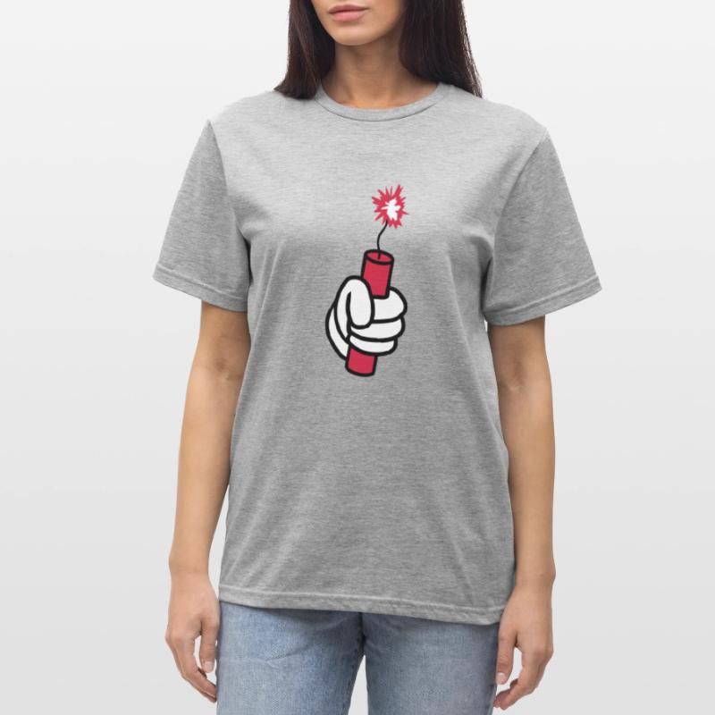 hand held tnt dynamite explode ex Unisex Polycotton T-Shirt