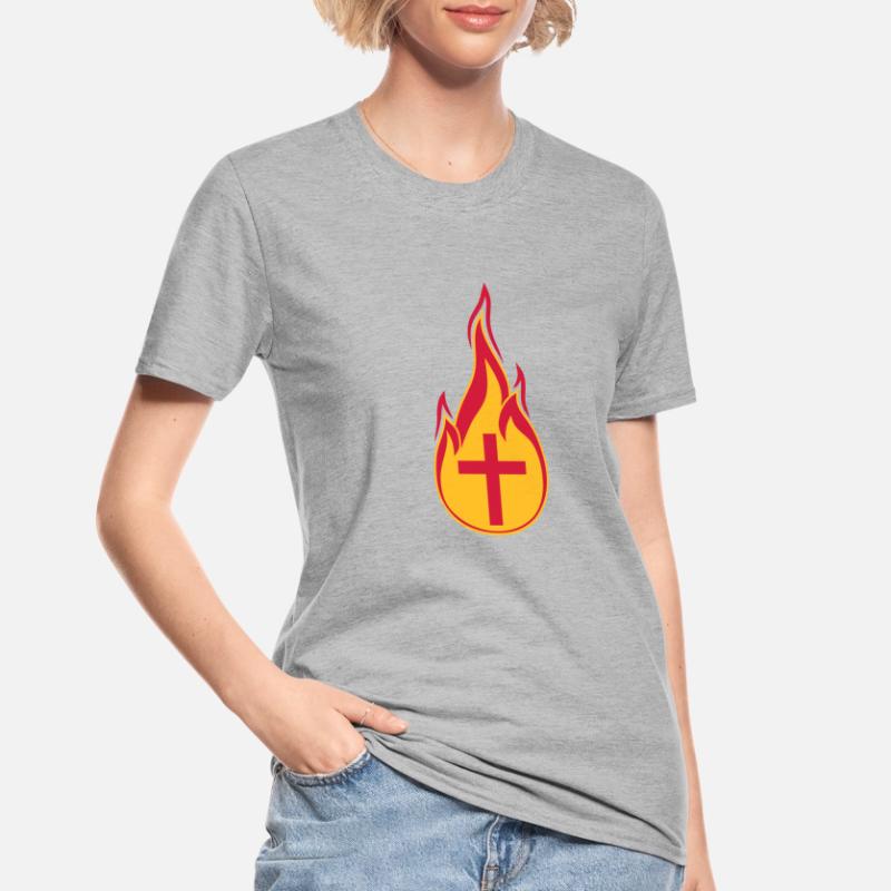 fire flames hot burn burned torch loder Unisex Polycotton T-Shirt