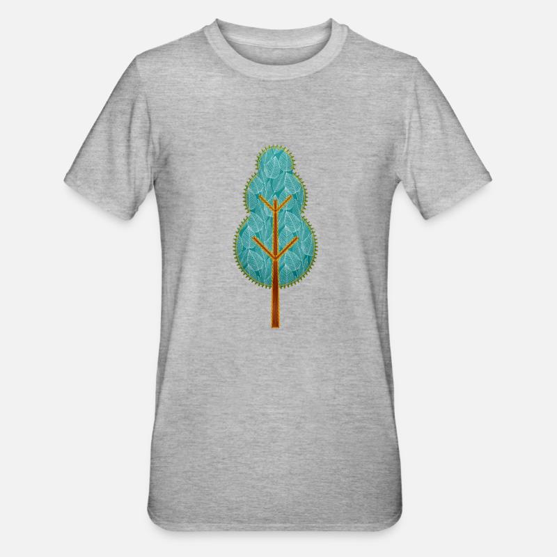 Baum - Unisex Polycotton T-Shirt - Grau meliert
