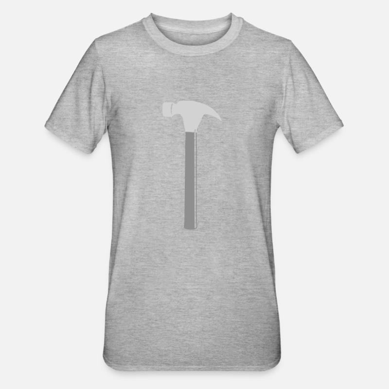 werkzeug hammer - Unisex Polycotton T-Shirt - Grau meliert