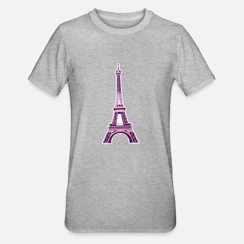 Eiffel tower #8 - T-shirt polycoton Unisexe - gris chiné