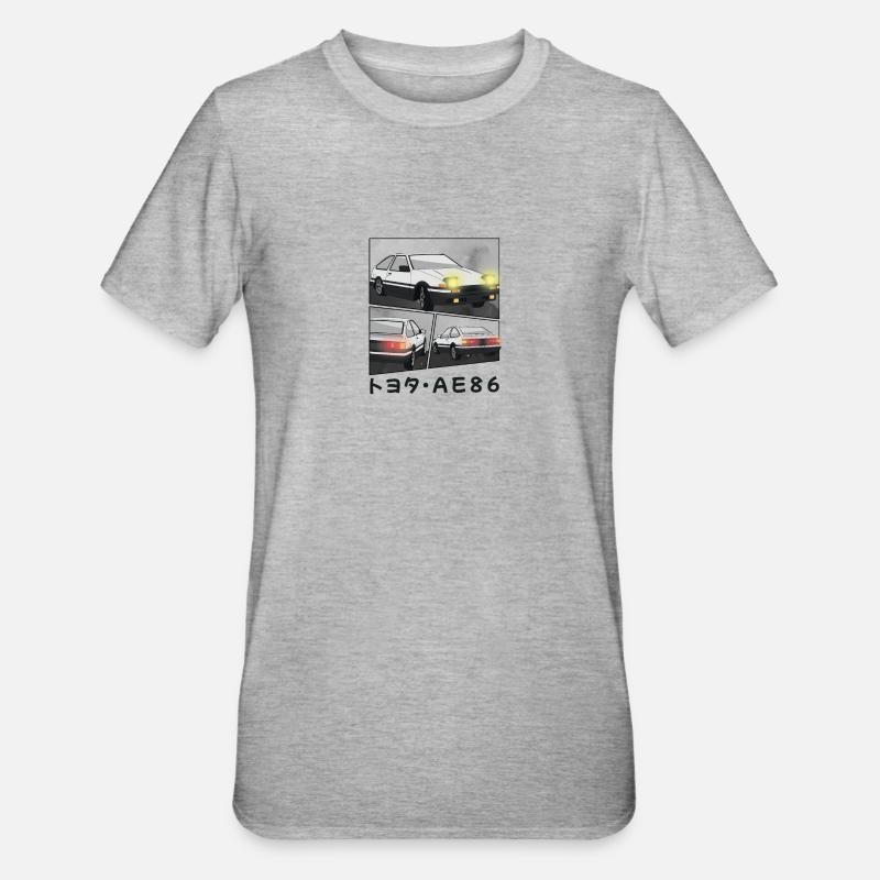 CAR COMIC / POP UP HEADLIGHTS HATCHBACK - Unisex Polycotton T-Shirt - Grau meliert