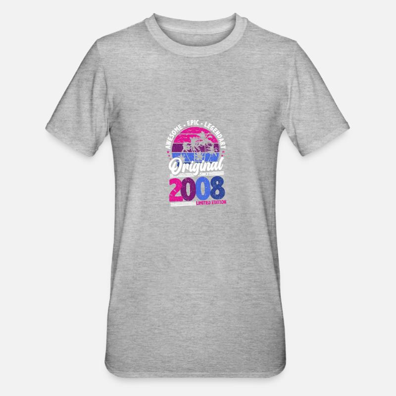 Perspective d’anniversaire 2008 - T-shirt polycoton Unisexe - gris chiné