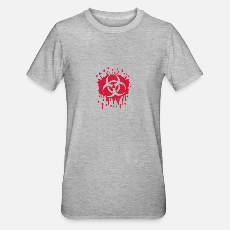 Graffiti de sang Biohazard - T-shirt polycoton Unisexe - gris chiné