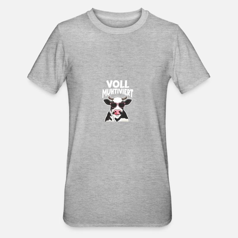 Vache entièrement mutilée - T-shirt polycoton Unisexe - gris chiné