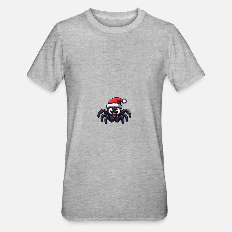 Tarentule Noël mignon - T-shirt polycoton Unisexe - gris chiné