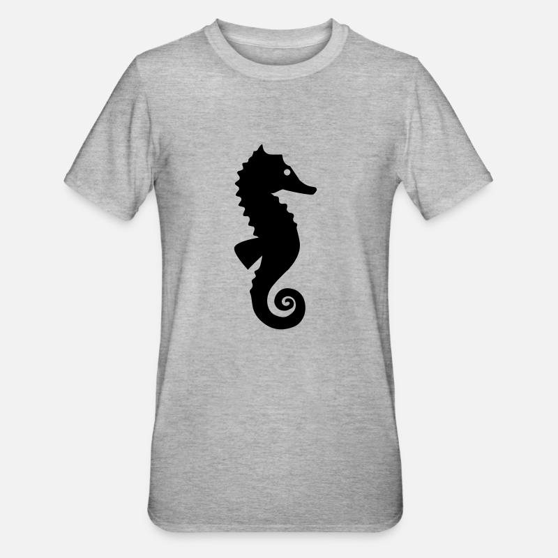 Hippocampes - T-shirt polycoton Unisexe - gris chiné