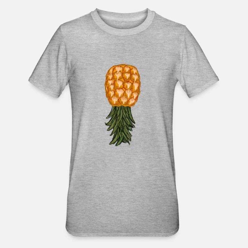 Ananas à l’envers - T-shirt polycoton Unisexe - gris chiné