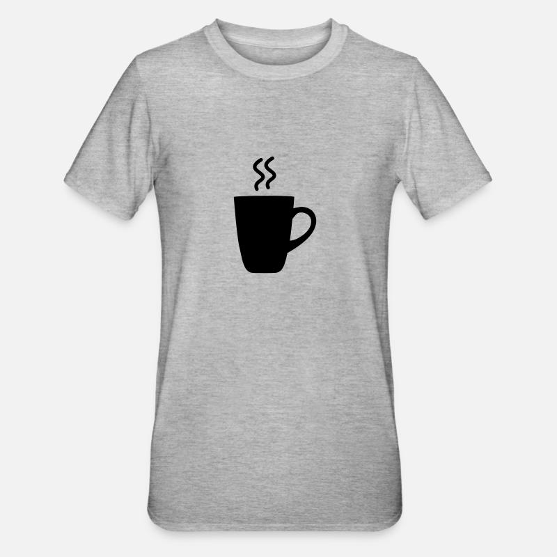 Kaffeebecher - Unisex Polycotton T-Shirt - Grau meliert