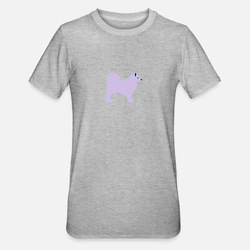 Samojede Vektor - Unisex Polycotton T-Shirt - Grau meliert