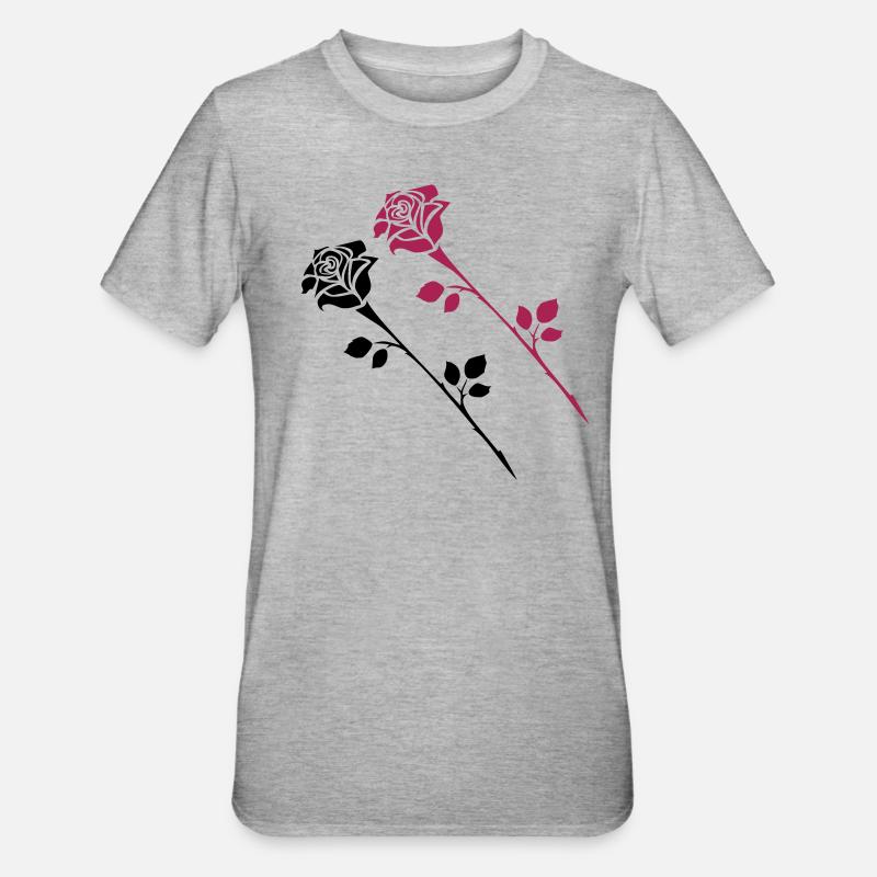 Rose1 - T-shirt polycoton Unisexe - gris chiné