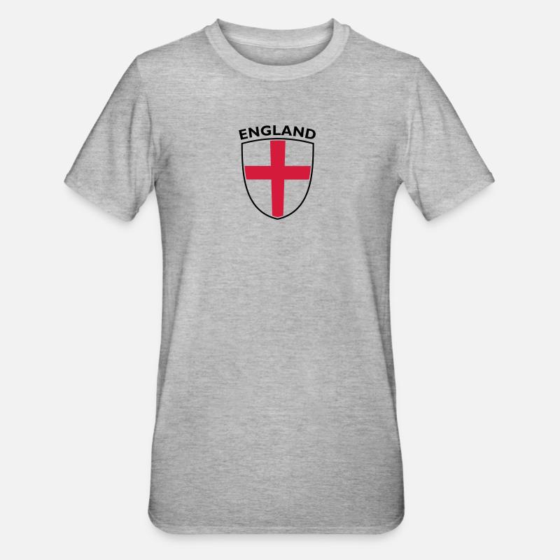 SHIELD ENGLAND - Unisex Polycotton T-Shirt - Grau meliert