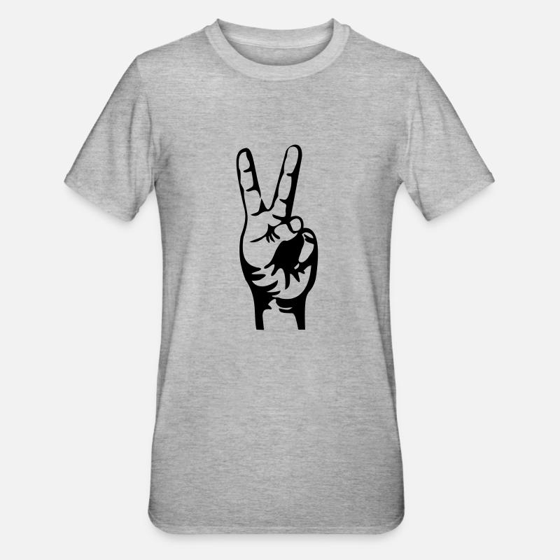 biker wave - Unisex Polycotton T-Shirt - Grau meliert