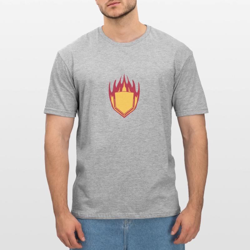 hot fire flames angular shield emblem emblem frame Unisex Polycotton T-Shirt