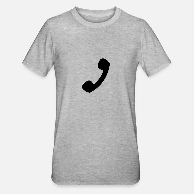 Telefon - Unisex Polycotton T-Shirt - Grau meliert
