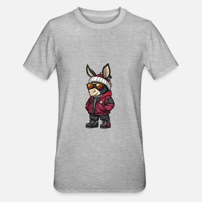 Donkey Cool Comic - Unisex Polycotton T-Shirt - heather grey