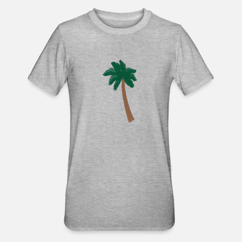 Palm tree illustration - Unisex Polycotton T-Shirt - heather grey
