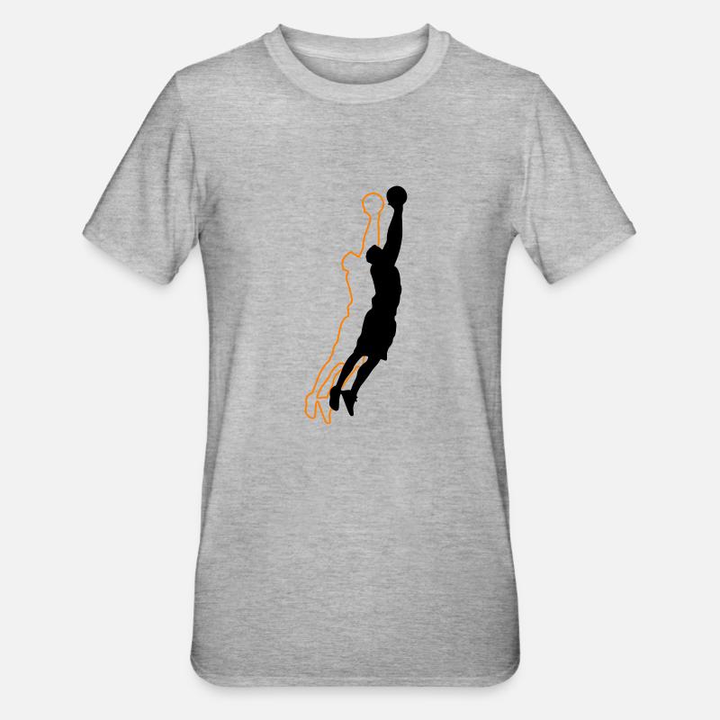 Silhouette de basketteur 2 - T-shirt polycoton Unisexe - gris chiné