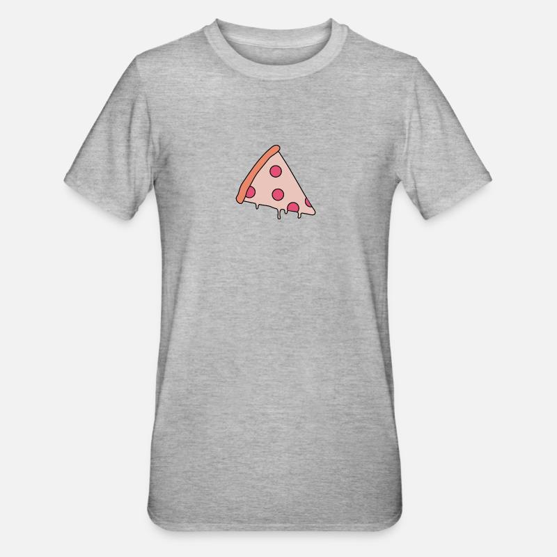 Tranche de pizza - T-shirt polycoton Unisexe - gris chiné