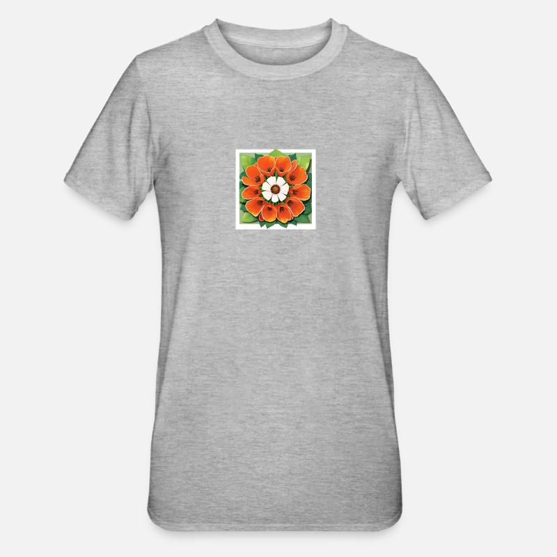 Wunderschöne Mohnblume Strauß - Unisex Polycotton T-Shirt - Grau meliert